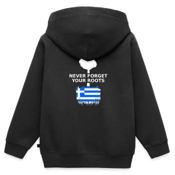 Griechenland Greece Griechische Wurzeln - Kinder Premium Organic Zip Hoodie - Schwarz - Hinten - AI Model Kid Male (0cm)