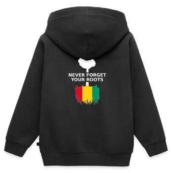 Guinea Wurzeln Geboren in - Kinder Premium Organic Zip Hoodie - Schwarz - Hinten - AI Model Kid Male (0cm)