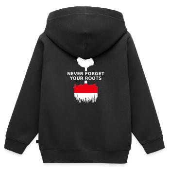 Indonesien Roots geboren in Indonesien Indonesia - Kinder Premium Organic Zip Hoodie - Schwarz - Hinten - AI Model Kid Male (0cm)