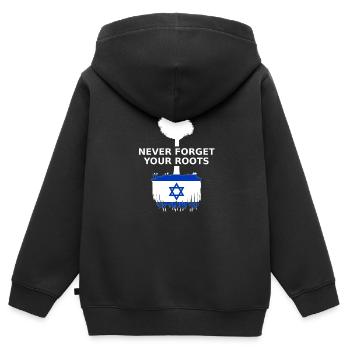 Israel Israelische Wurzeln - Kinder Premium Organic Zip Hoodie - Schwarz - Hinten - AI Model Kid Male (0cm)