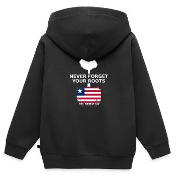 Liberia Never Forget Your Roots - Kids Premium Organic Zip-up Hoodie - black - Back - AI Model Kid Male (0cm)