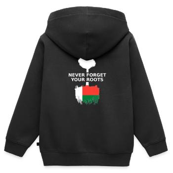 Madagascar Never Forget Your Roots - Kids Premium Organic Zip-up Hoodie - black - Back - AI Model Kid Male (0cm)