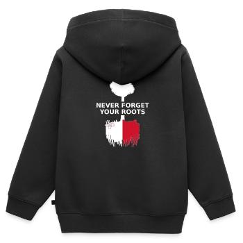 Malta Never Forget Your Roots - Kids Premium Organic Zip-up Hoodie - black - Back - AI Model Kid Male (0cm)