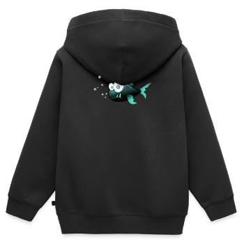 poisson - Sweat Premium à capuche zippé enfant bio - noir - Dos - AI Model Kid Male (0cm)