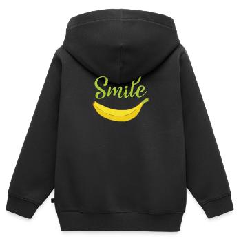 Smile - Kids Premium Organic Zip-up Hoodie - black - Back - AI Model Kid Male (0cm)