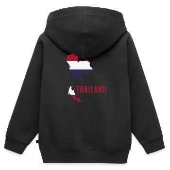 Thailand - Kinder Premium Organic Zip Hoodie - Schwarz - Hinten - AI Model Kid Male (0cm)