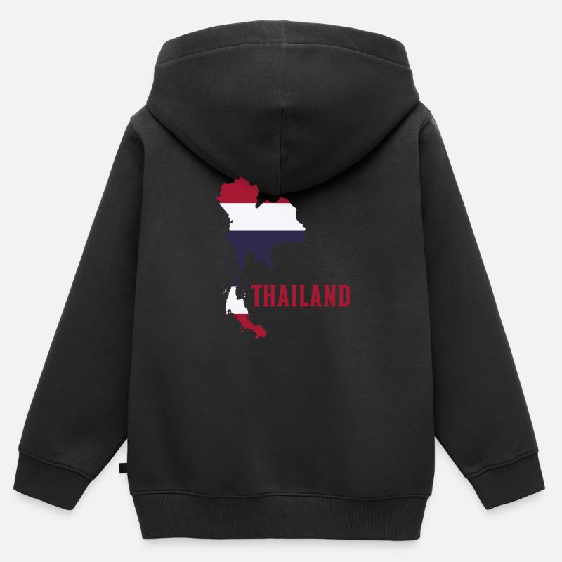 La Thaïlande - Sweat Premium à capuche zippé enfant bio - noir