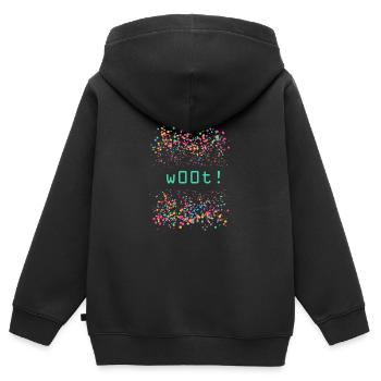 woot, kostüm ,helau ,konfetti - Kinder Premium Organic Zip Hoodie - Schwarz - Hinten - AI Model Kid Male (0cm)