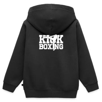 KICKBOXING - Sweat Premium à capuche zippé enfant bio - noir - Dos - AI Model Kid Male (0cm)