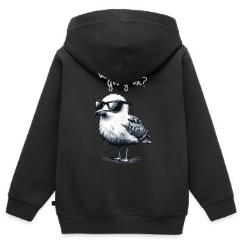 Watt va à Coole Möwe Nordsee Spruch - Sweat Premium à capuche zippé enfant bio - noir - Dos - AI Model Kid Male (0cm)