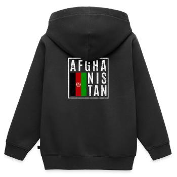 Afghanistan - Kinder Premium Organic Zip Hoodie - Schwarz - Hinten - AI Model Kid Male (0cm)