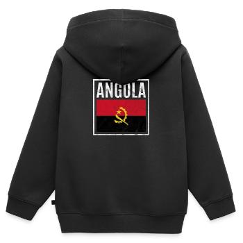 Angola - Kinder Premium Organic Zip Hoodie - Schwarz - Hinten - AI Model Kid Male (0cm)