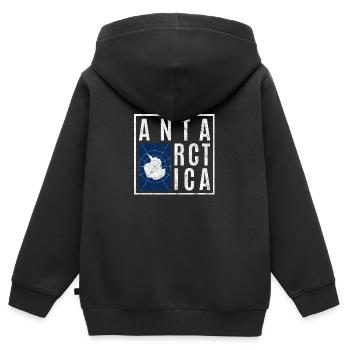 Antarktis - Kinder Premium Organic Zip Hoodie - Schwarz - Hinten - AI Model Kid Male (0cm)