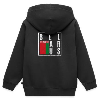 Weißrussland - Kinder Premium Organic Zip Hoodie - Schwarz - Hinten - AI Model Kid Male (0cm)
