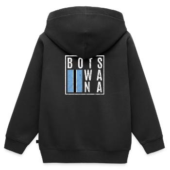 Botswana - Kinder Premium Organic Zip Hoodie - Schwarz - Hinten - AI Model Kid Male (0cm)