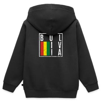 Bolivien - Kinder Premium Organic Zip Hoodie - Schwarz - Hinten - AI Model Kid Male (0cm)