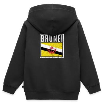 Brunei - Sweat Premium à capuche zippé enfant bio - noir - Dos - AI Model Kid Male (0cm)