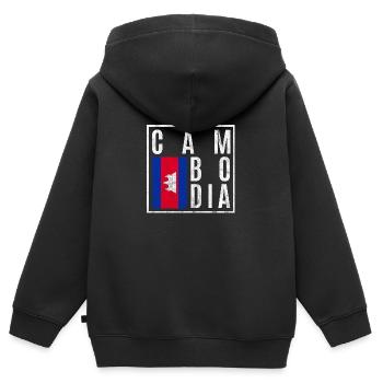 Kambodscha - Kinder Premium Organic Zip Hoodie - Schwarz - Hinten - AI Model Kid Male (0cm)