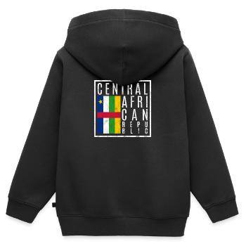 Zentralafrikanische Republik - Kinder Premium Organic Zip Hoodie - Schwarz - Hinten - AI Model Kid Male (0cm)