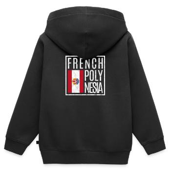 Polynésie française - Sweat Premium à capuche zippé enfant bio - noir - Dos - AI Model Kid Male (0cm)