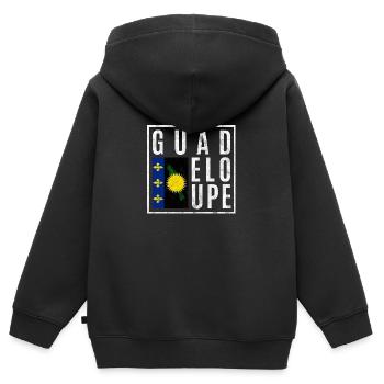 Guadeloupe - Kinder Premium Organic Zip Hoodie - Schwarz - Hinten - AI Model Kid Male (0cm)