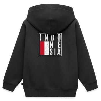 Indonesien - Kinder Premium Organic Zip Hoodie - Schwarz - Hinten - AI Model Kid Male (0cm)