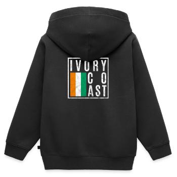 Ivory Coast - Kids Premium Organic Zip-up Hoodie - black - Back - AI Model Kid Male (0cm)