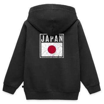 Japan - Kinder Premium Organic Zip Hoodie - Schwarz - Hinten - AI Model Kid Male (0cm)