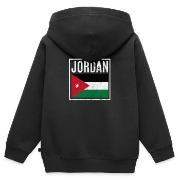 Jordan - Kids Premium Organic Zip-up Hoodie - black - Back - AI Model Kid Male (0cm)