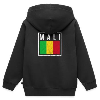 Mali - Sweat Premium à capuche zippé enfant bio - noir - Dos - AI Model Kid Male (0cm)