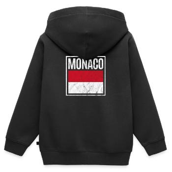 Monaco - Kids Premium Organic Zip-up Hoodie - black - Back - AI Model Kid Male (0cm)
