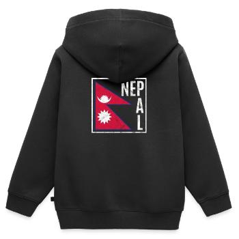 Nepal - Kinder Premium Organic Zip Hoodie - Schwarz - Hinten - AI Model Kid Male (0cm)