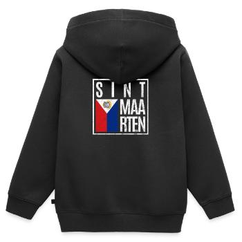 Saint-Martin - Sweat Premium à capuche zippé enfant bio - noir - Dos - AI Model Kid Male (0cm)