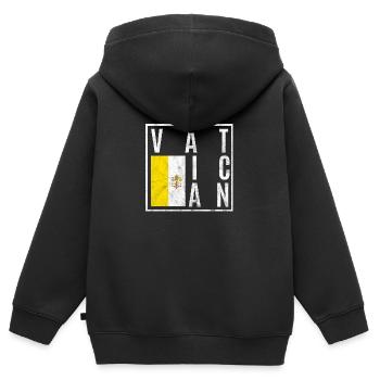 Vatican - Sweat Premium à capuche zippé enfant bio - noir - Dos - AI Model Kid Male (0cm)