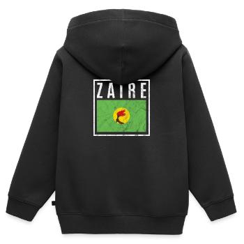 Zaire - Kinder Premium Organic Zip Hoodie - Schwarz - Hinten - AI Model Kid Male (0cm)