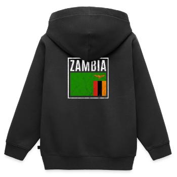 Sambia - Kinder Premium Organic Zip Hoodie - Schwarz - Hinten - AI Model Kid Male (0cm)