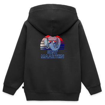 Sint Maarten - Kinder Premium Organic Zip Hoodie - Schwarz - Hinten - AI Model Kid Male (0cm)