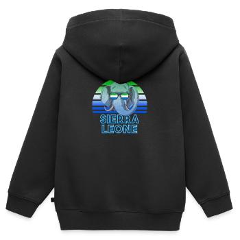 Sierra Leone - Kinder Premium Organic Zip Hoodie - Schwarz - Hinten - AI Model Kid Male (0cm)