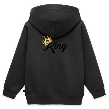 roi - Sweat Premium à capuche zippé enfant bio - noir - Dos - AI Model Kid Male (0cm)