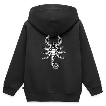 Skorpion - Kinder Premium Organic Zip Hoodie - Schwarz - Hinten - AI Model Kid Male (0cm)