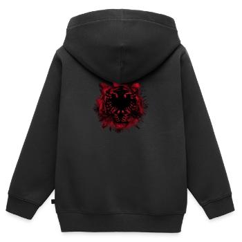 Albanien - Kinder Premium Organic Zip Hoodie - Schwarz - Hinten - AI Model Kid Male (0cm)