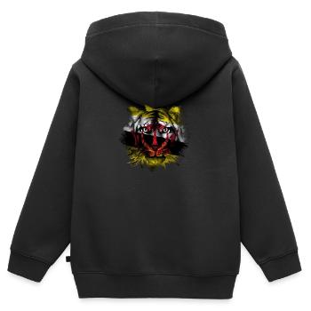 Brunei - Kinder Premium Organic Zip Hoodie - Schwarz - Hinten - AI Model Kid Male (0cm)