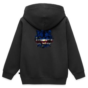 Cap-Vert - Sweat Premium à capuche zippé enfant bio - noir - Dos - AI Model Kid Male (0cm)