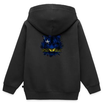 Curaçao - Kinder Premium Organic Zip Hoodie - Schwarz - Hinten - AI Model Kid Male (0cm)