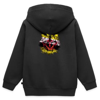 Brunei - Sweat Premium à capuche zippé enfant bio - noir - Dos - AI Model Kid Male (0cm)
