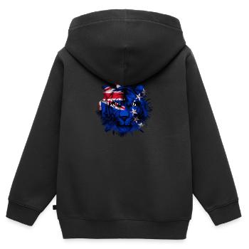 Cook Islands - Kids Premium Organic Zip-up Hoodie - black - Back - AI Model Kid Male (0cm)