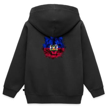 Haiti - Kinder Premium Organic Zip Hoodie - Schwarz - Hinten - AI Model Kid Male (0cm)