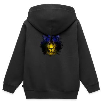 Guadeloupe - Kinder Premium Organic Zip Hoodie - Schwarz - Hinten - AI Model Kid Male (0cm)