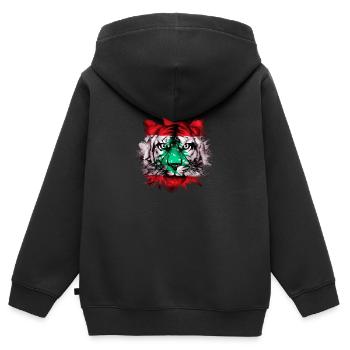 Liban - Sweat Premium à capuche zippé enfant bio - noir - Dos - AI Model Kid Male (0cm)