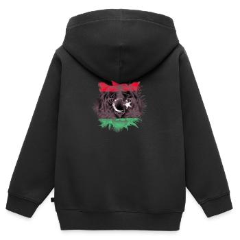Libyen - Kinder Premium Organic Zip Hoodie - Schwarz - Hinten - AI Model Kid Male (0cm)